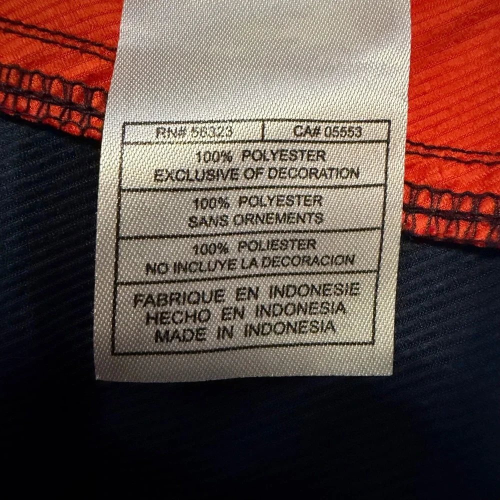 Nike Team Fit Storm Mens Navy Blue Orange 1/4 Zip Pullover Jacket 337343 Small